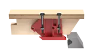 BLC06019 BSA05020000QX Clamping jaws SPO, RED, plastic Countersunk screw set SPO - top mounting cutted view